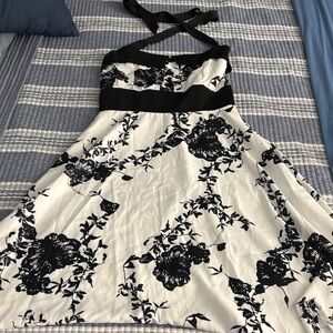 Elegant Black and White Floral Dress- I have 1 Lg and 1 XL